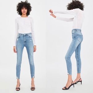 Zara Vintage High Rise Skinny Ankle Length Jeans